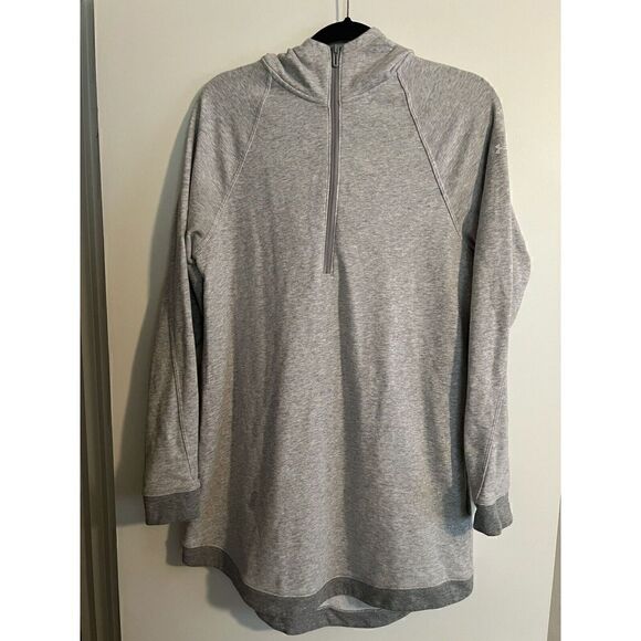 Under Armour Hoodie Womens Gray Favorite Terry Dress Size Large 1/4 Zip - Picture 1 of 3